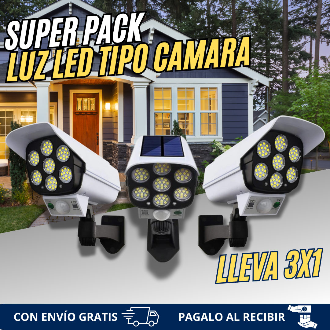 Pack Led Solar Camara 3X1