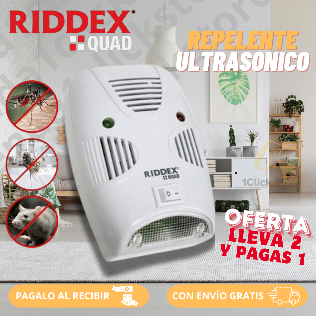 Repelente Ultrasonico Riddex Quad™ 2x1